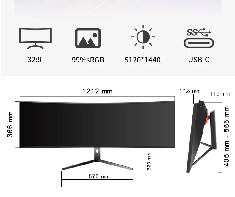 Ultra Wide 5K 5120*1440P  32:9 - Pc Gaming Ultrawide Monitor ulasan dan harga