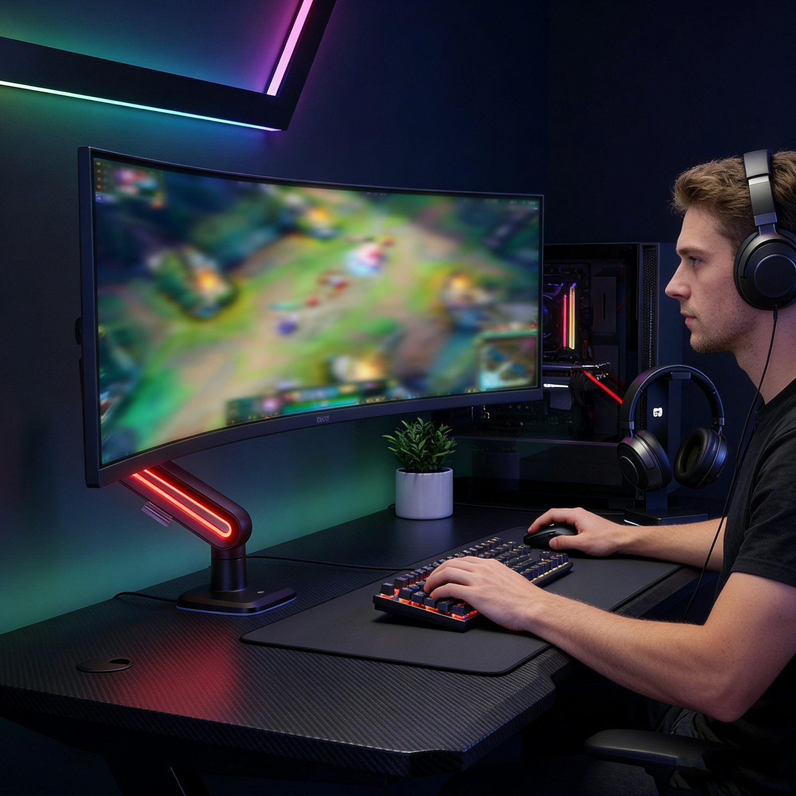 Gaming Monitor Mechanical Arm  - Pc Gaming Ultrawide Monitor ulasan dan harga