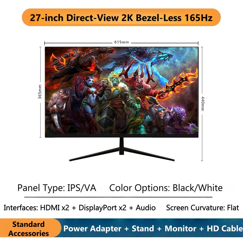 27 Inch 2K Curved Gaming Monit - Pc Gaming Ultrawide Monitor ulasan dan harga