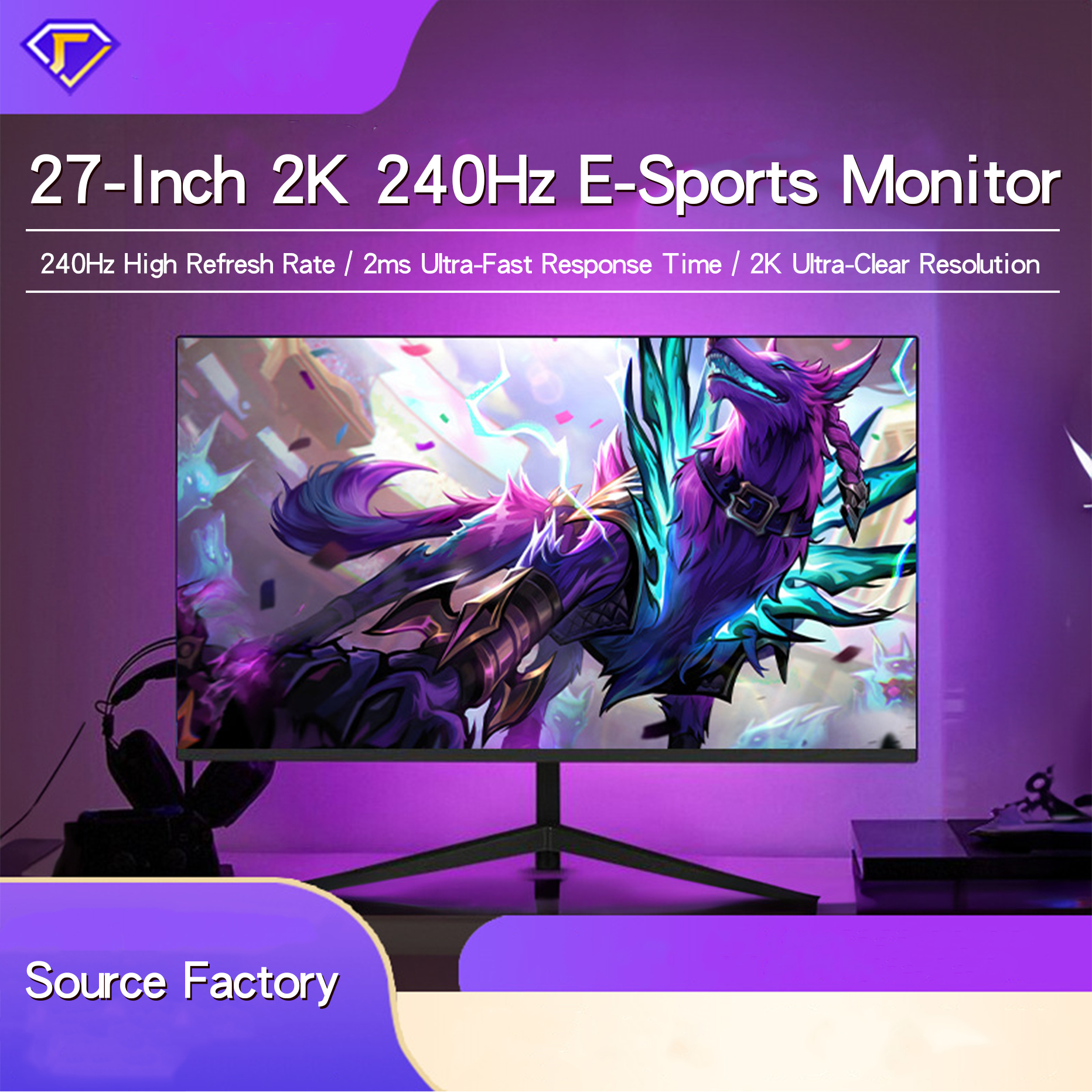 27 Inch 2K Curved Gaming Monit - Pc Gaming Ultrawide Monitor ulasan dan harga