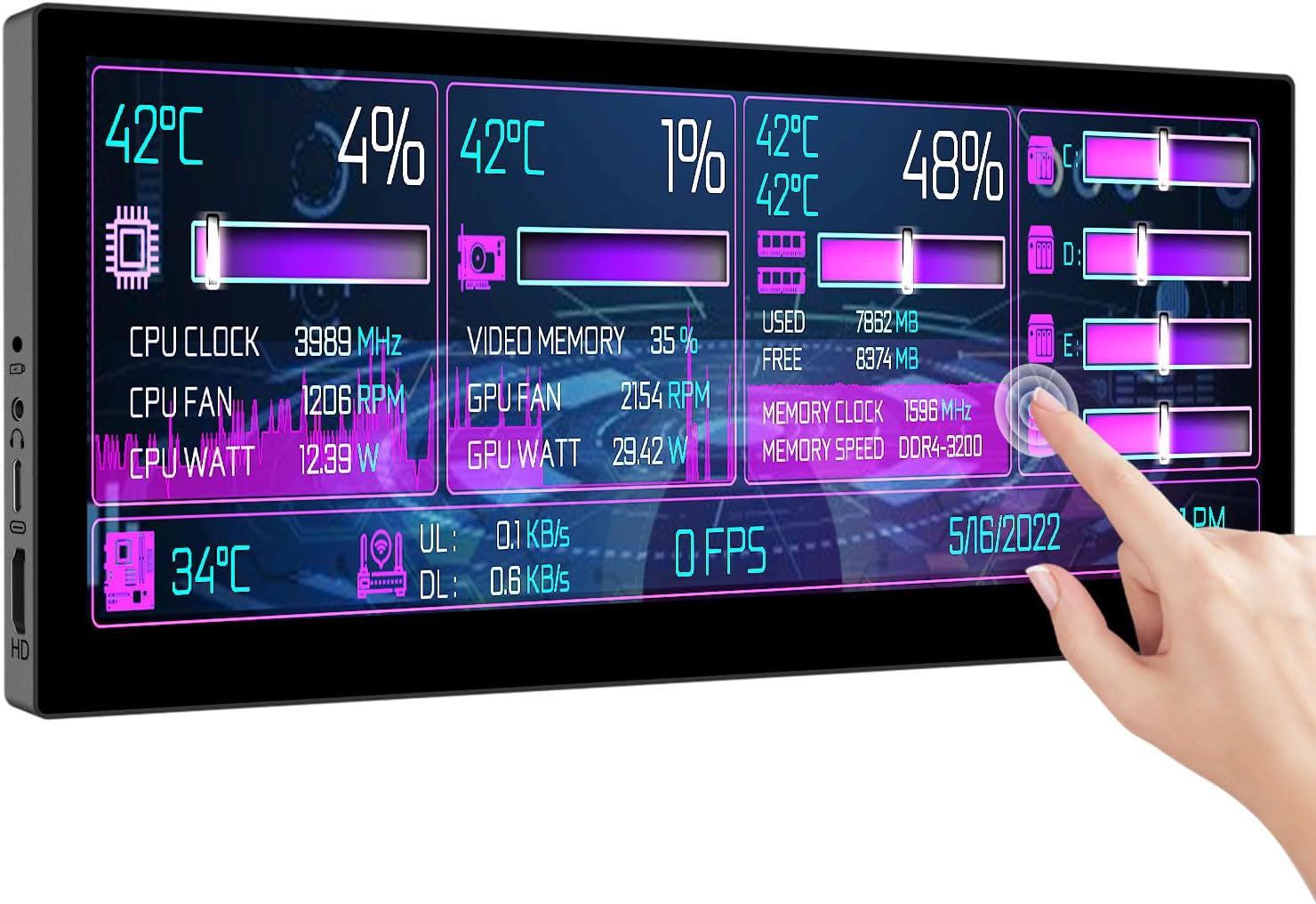 10.3inch Small Touchscreen Mon - Pc Gaming Ultrawide Monitor ulasan dan harga